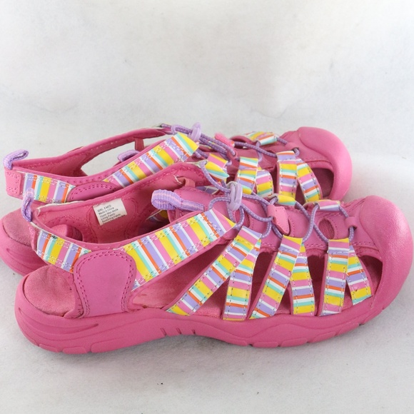 SONOMA Life + Style Pink Multicolor Strap Sandals Sz 5 Girls - Picture 5 of 8